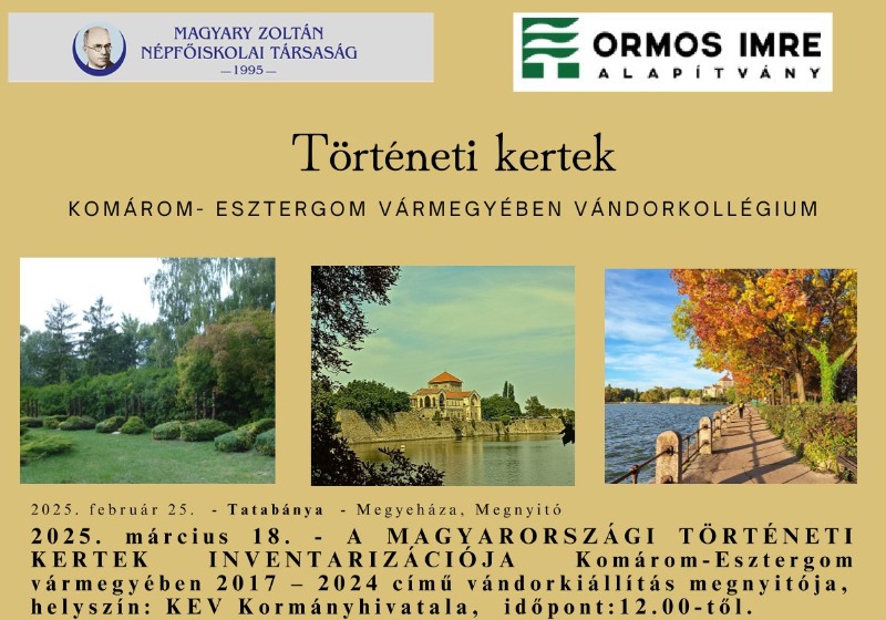 Történeti kertek Komárom-Eszterom Vármegyében Vándorkollégium