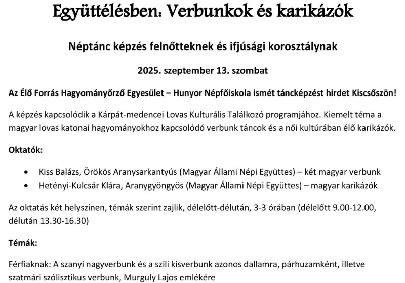 Együttélésben: Verbunkok és karikázók